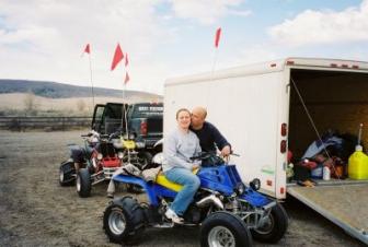 Biker Babe ~ Not! I'm at the St. Anthony Sand Dune in Idaho here. I didn't ride that atv, I didn't actually ride any. I'm just posing. But isn't it a pretty atv?!