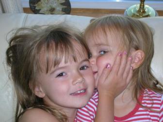 Coy girls ~ Summer 2006. Being coy for their Uncle.