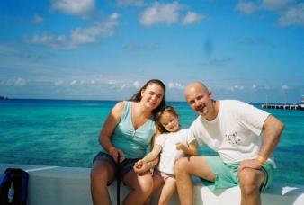 In Cozumel ~ I love the color of the water and the fact that we're together as a family in this picture, but I hate how I look in it, but oh well.