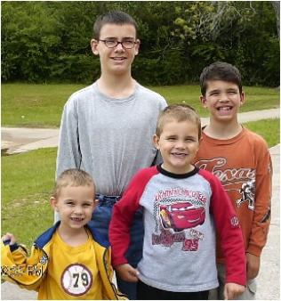 My Boys ~  Zach 12, Josh 10, Tyler 5, Codie 3 