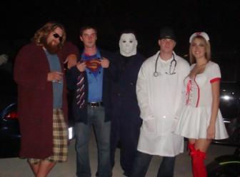 The Big Lebowski, Clark Kent aka Superman, Michael Myers, Dr. Feelgood, Nurse Goodbody ~  Also known as Timmy J (Eli's friend), Eli, Seth (Caleb's friend), Caleb, Tiffany (Caleb's girlfriend) 
