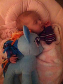 11-22-2012 ~  Napping with Rainbow Dash. 
