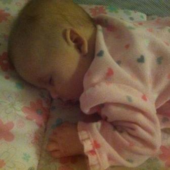 February 11, 2013 ~  Nap time after a warm bath. 
