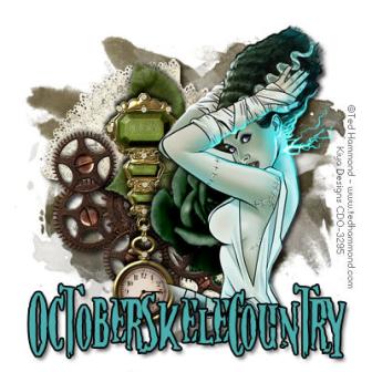 Bride of Frankie Steampunk Sig ~ Bride of Frankie with Steampunk background.
