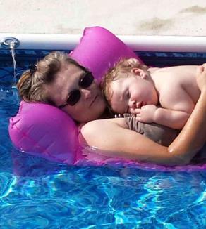 Kaden snoozes with Aunt Robin ~  No description included. 