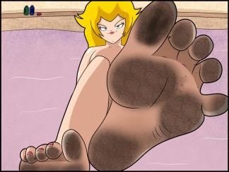 Chapter 14 - Illustration 1 ~ “If I wanted a poor job done, I’d have picked any other Toad in this castle, sweetie.”

Man, what would it take to please this woman? Screw it, I put my whole tongue to use. Better to just rip the bandage off than do it slowly. One slow lick up her bunched-up toes left me smacking my lips. Not because it was tasty, but because it was so coarse. A ridiculous amount of dirt was caked on her feet.